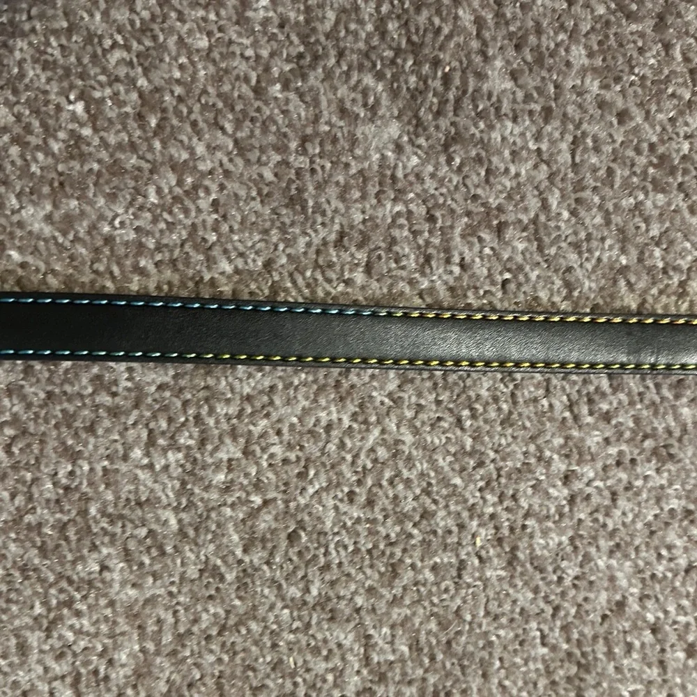 Cat & Jack Black Faux Leather Belt with Multicolor Stitching Girls Size XL